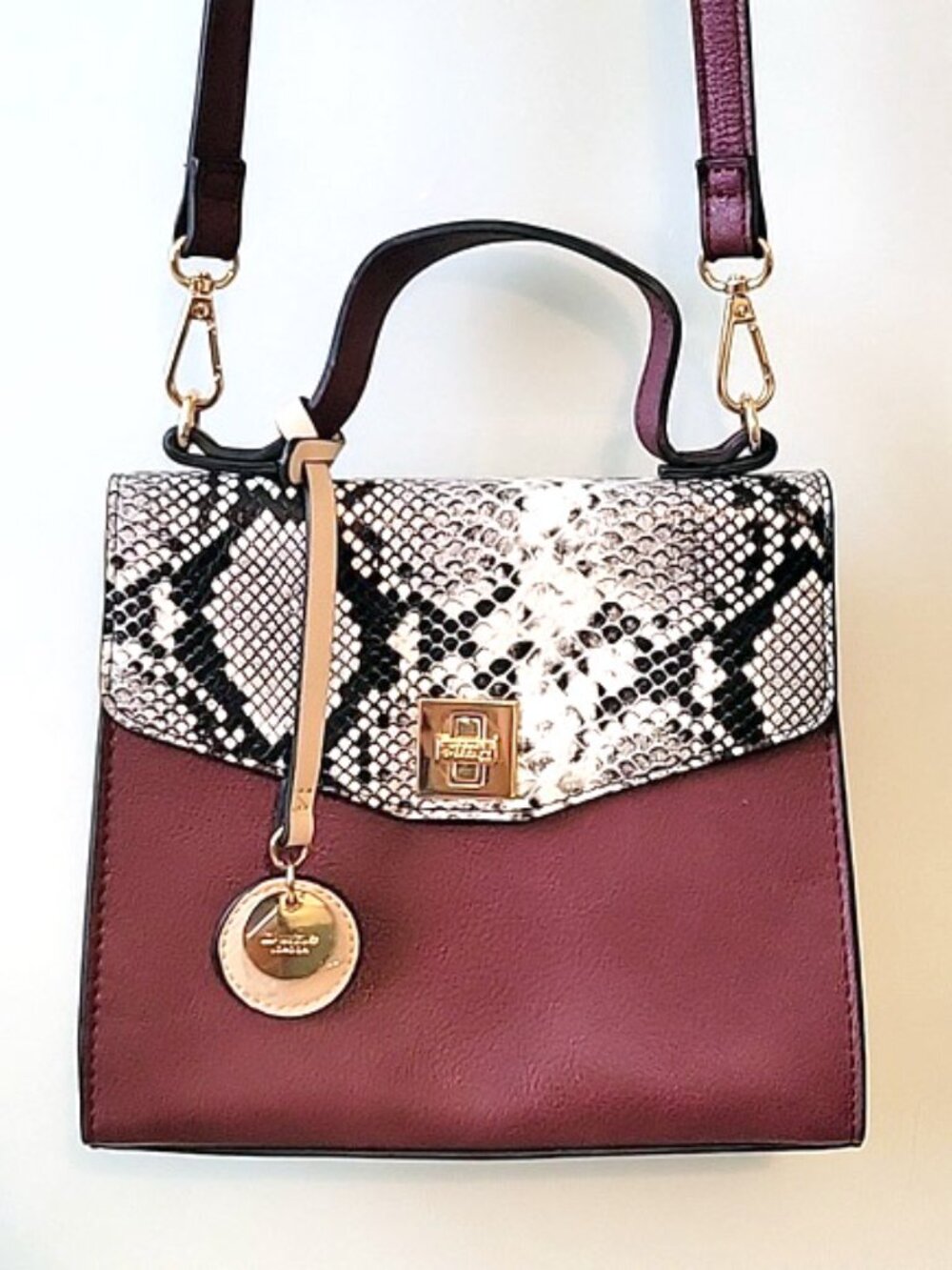 DUNE LONDON Burgundy BAG Mini SATCHEL Mini HANDBAG Women's CROSSBODY